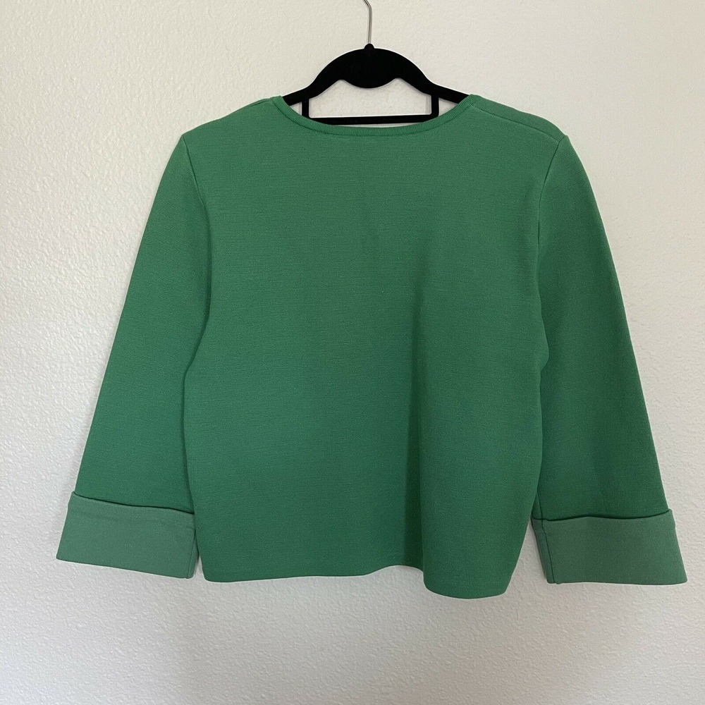 Anthropologie‎ Moth Women Garden Embossed 3/4 Cuff Sleeve Sweater Top Green XS - Picture 6 of 7